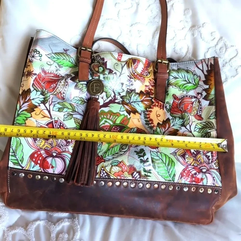 Firenze Bella Italian Artsy Large Handcrafted Tote Bag  NWOT
